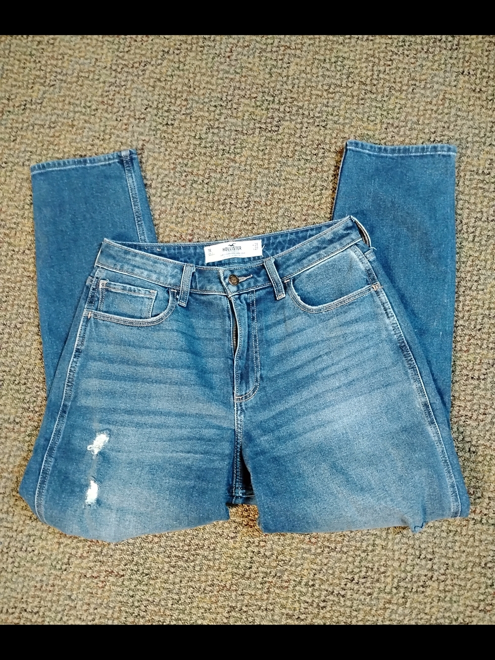 Hollister High-Rise Blue Distressed Skinny Jeans